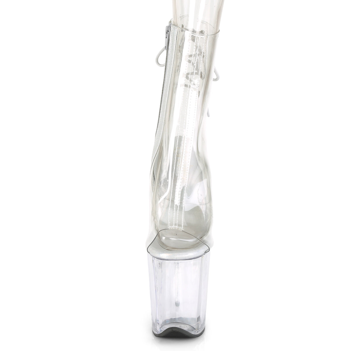 *8" Heel, 4" PF Open Toe/Heel Ankle Boot, Side Zip (Pleaser FLAM1018C/C/M)