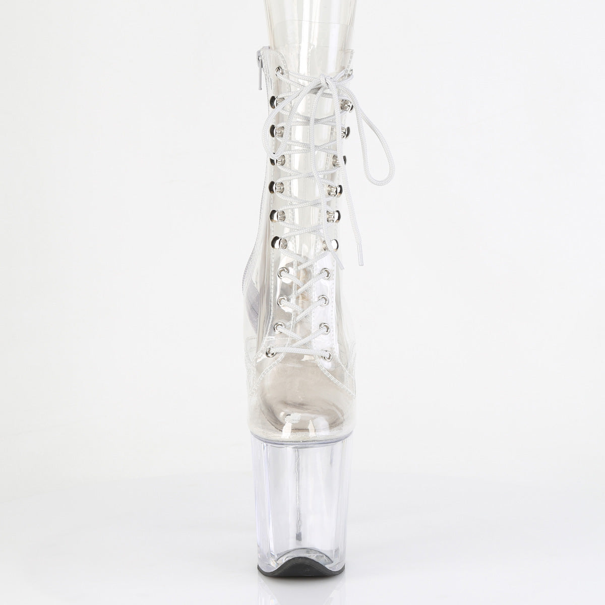 *8" Heel, 4" PF Lace-Up Front Ankle Boot , Side Zip (Pleaser FLAM1020C/C/M)