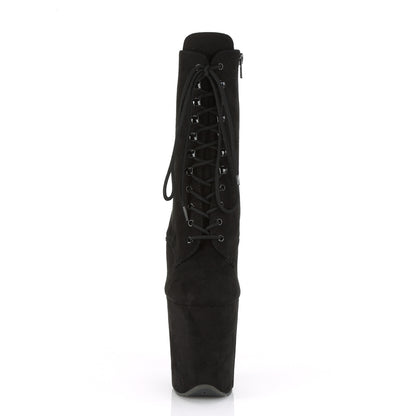 8" Heel, 4" PF Lace-Up Ankle Boot, Side Zip (Pleaser FLAM1020FS/BEFS/M)