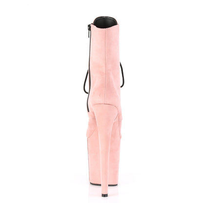 8" Heel, 4" PF Lace-Up Ankle Boot, Side Zip (Pleaser FLAM1020FS/BEFS/M)