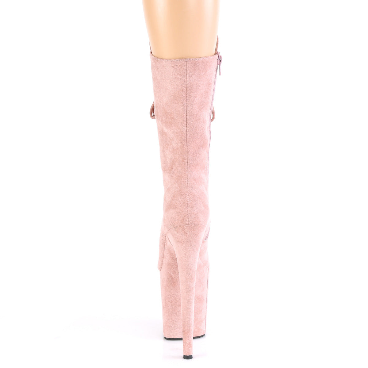 8" Heel, 4" PF Lace-Up Front Mid Calf Boot, Side Zip (Pleaser FLAM1050FS/BEFS/M)