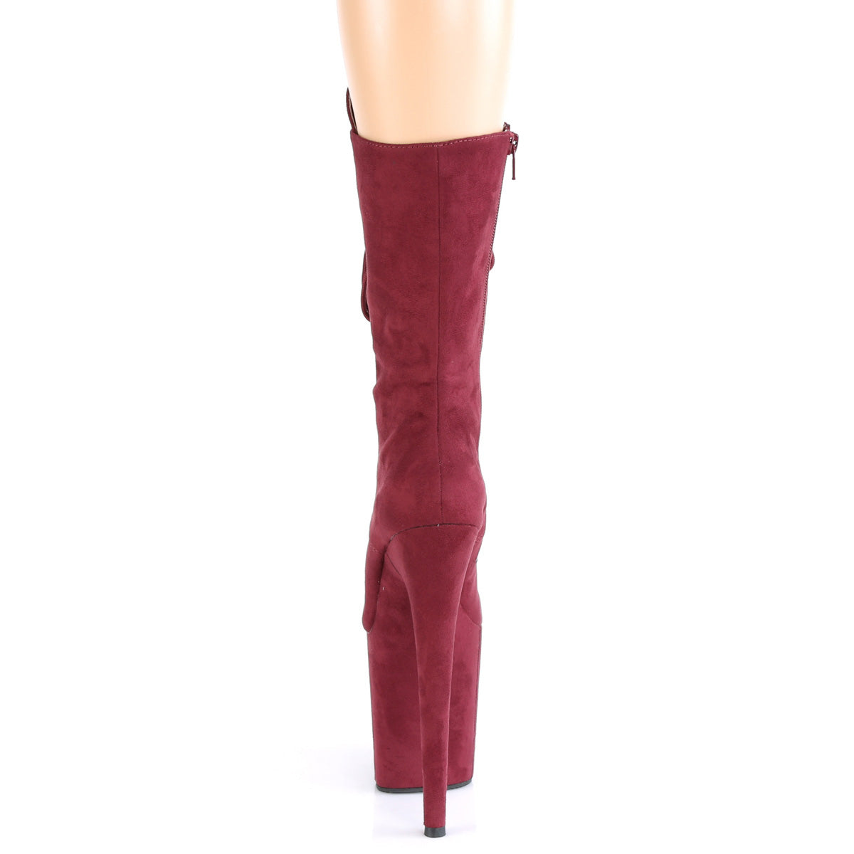 8" Heel, 4" PF Lace-Up Front Mid Calf Boot, Side Zip (Pleaser FLAM1050FS/BEFS/M)