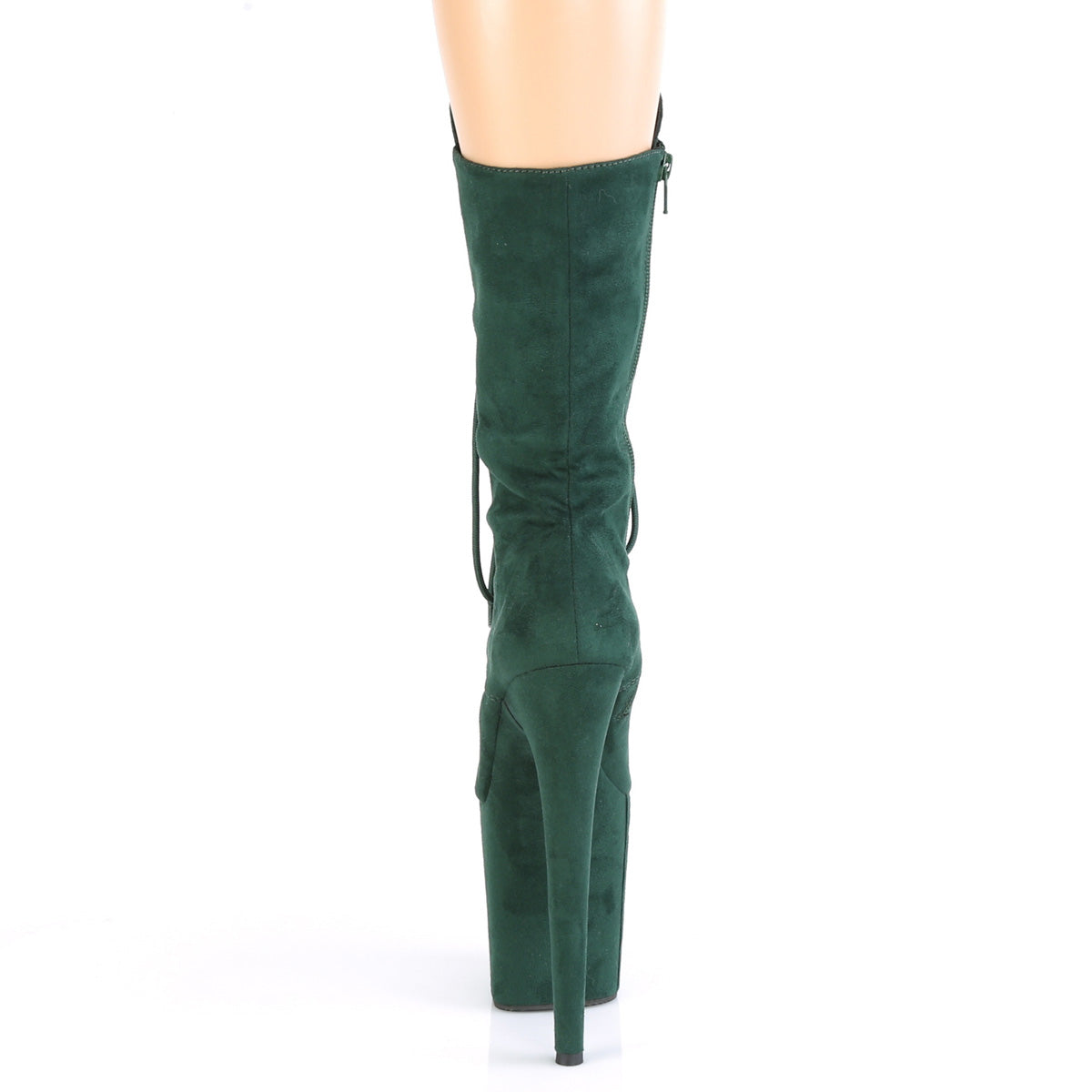 8" Heel, 4" PF Lace-Up Front Mid Calf Boot, Side Zip (Pleaser FLAM1050FS/BEFS/M)