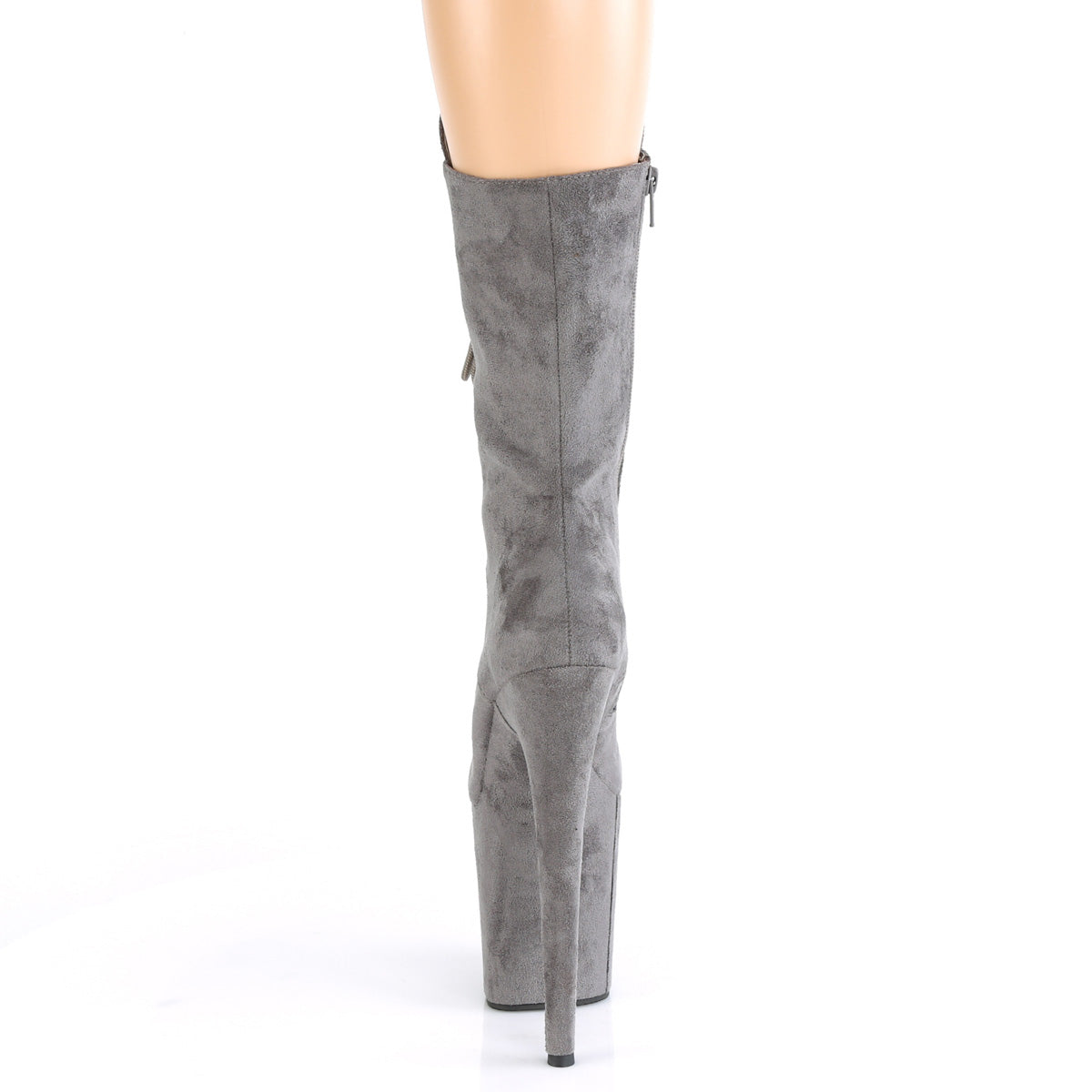8" Heel, 4" PF Lace-Up Front Mid Calf Boot, Side Zip (Pleaser FLAM1050FS/BEFS/M)