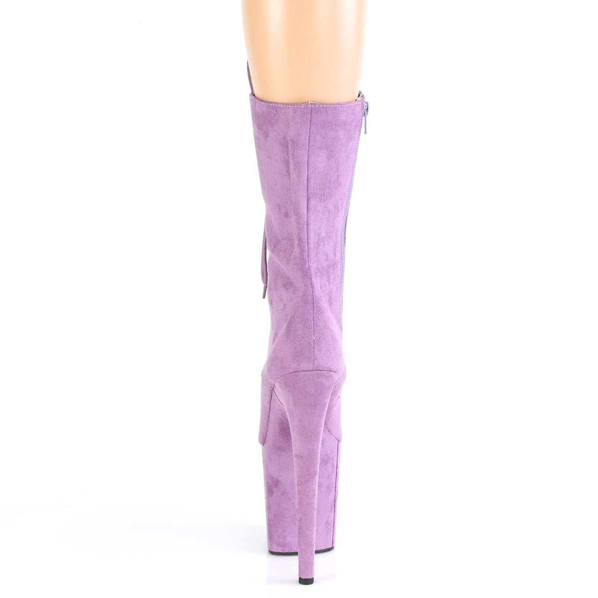 8" Heel, 4" PF Lace-Up Front Mid Calf Boot, Side Zip (Pleaser FLAM1050FS/BEFS/M)