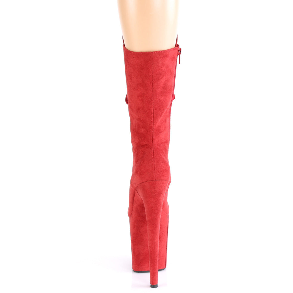 8" Heel, 4" PF Lace-Up Front Mid Calf Boot, Side Zip (Pleaser FLAM1050FS/BEFS/M)