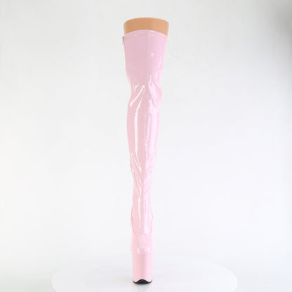 8" Heel, 4" PF Stretch Thigh Boot, Side Zip (Pleaser FLAM3000/BP/M)