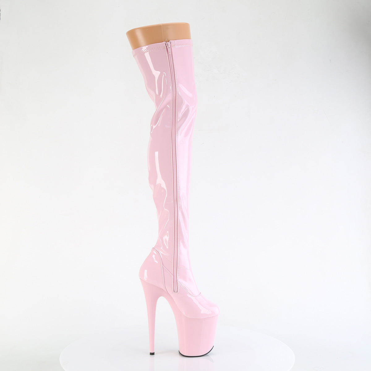 8" Heel, 4" PF Stretch Thigh Boot, Side Zip (Pleaser FLAM3000/BP/M)