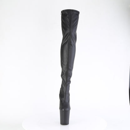 8" Heel, 4" PF Stretch Thigh Boot, Side Zip (Pleaser FLAM3000/BP/M)