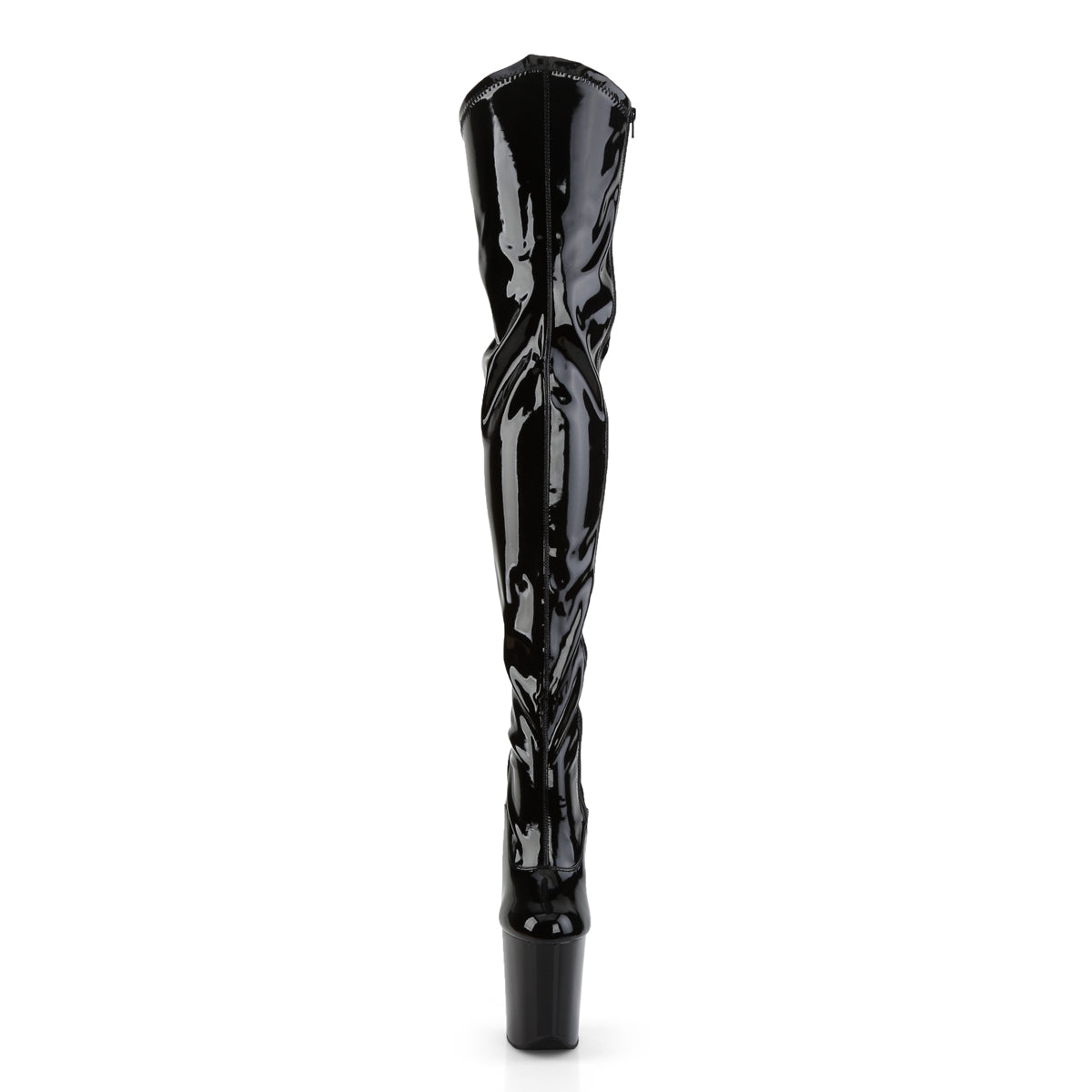 8" Heel, 4" PF Stretch Thigh Boot, Side Zip (Pleaser FLAM3000/BP/M)