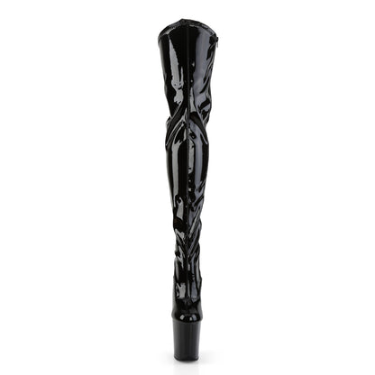 8" Heel, 4" PF Stretch Thigh Boot, Side Zip (Pleaser FLAM3000/BP/M)