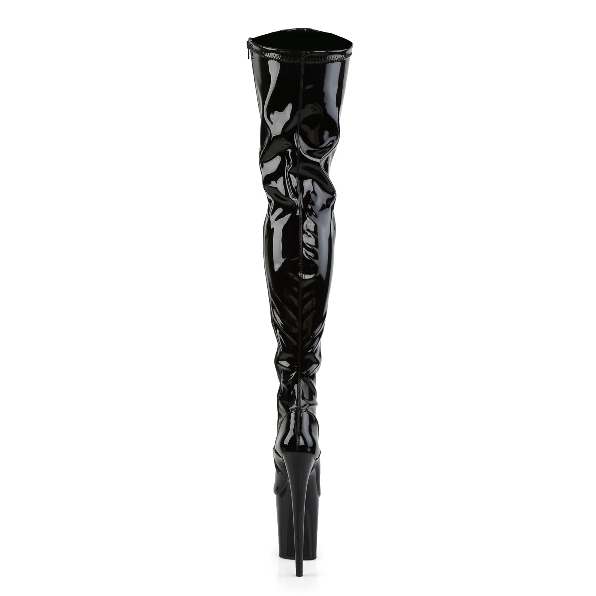 8" Heel, 4" PF Stretch Thigh Boot, Side Zip (Pleaser FLAM3000/BP/M)