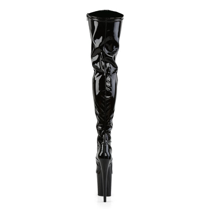 8" Heel, 4" PF Stretch Thigh Boot, Side Zip (Pleaser FLAM3000/BP/M)