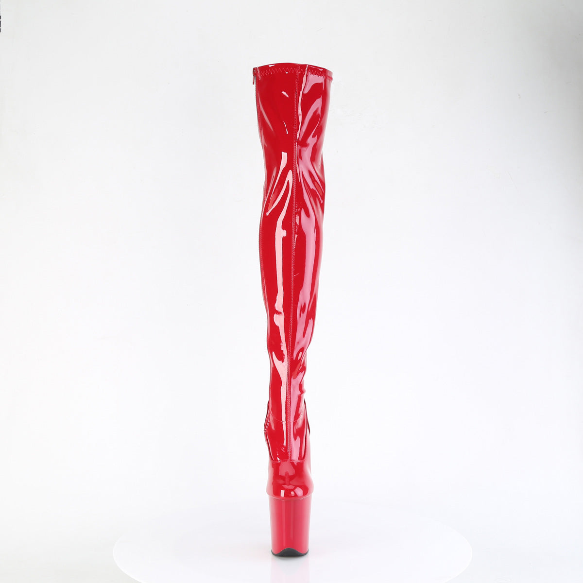 8" Heel, 4" PF Stretch Thigh Boot, Side Zip (Pleaser FLAM3000/BP/M)