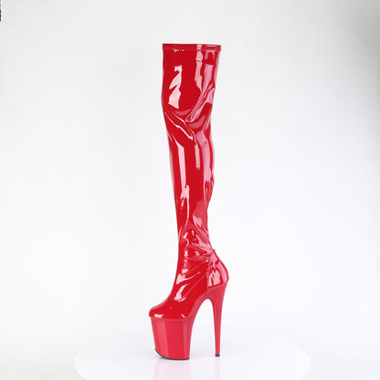 8" Heel, 4" PF Stretch Thigh Boot, Side Zip (Pleaser FLAM3000/BP/M)
