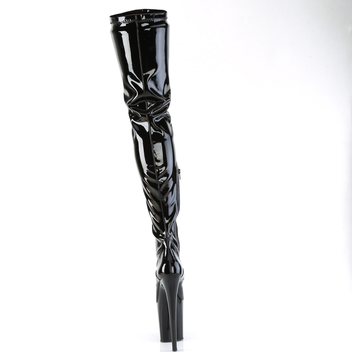 8" Heel, 4" PF Stretch Crotch Boot, Side Zip (Pleaser FLAM4000/B/M)