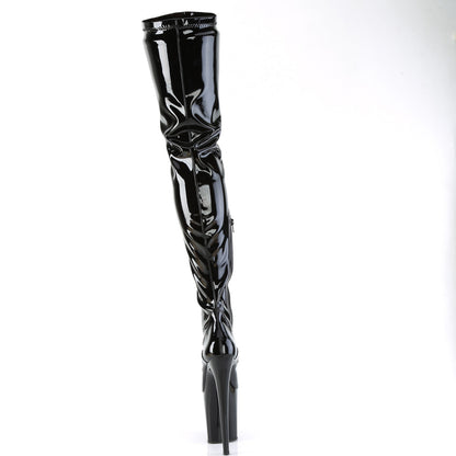 8" Heel, 4" PF Stretch Crotch Boot, Side Zip (Pleaser FLAM4000/B/M)