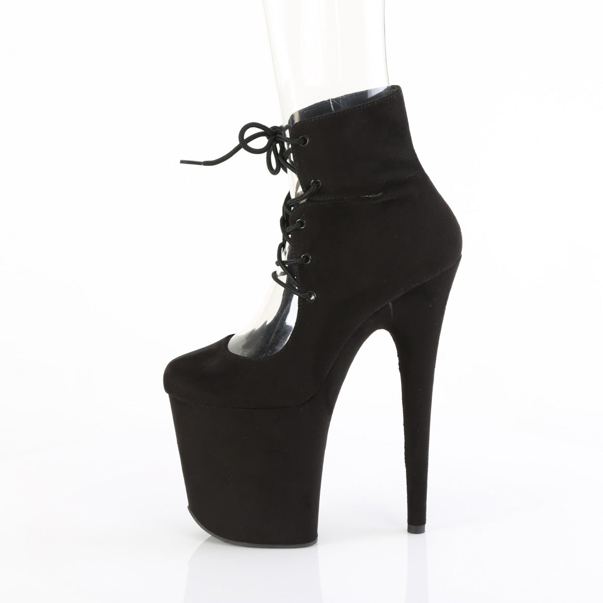 8" Heel, 4" PF Lace-Up Front Bootie (Pleaser FLAM800-22/BFS/M)