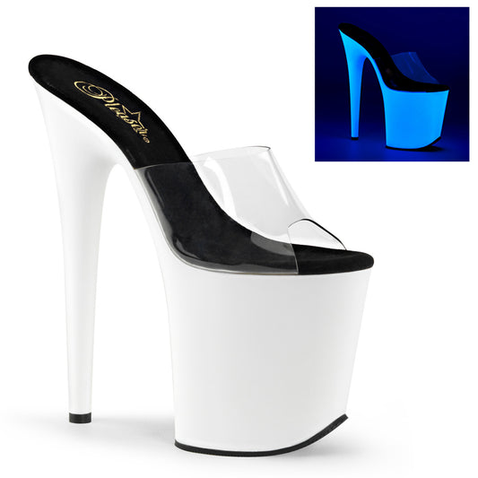 8" Heel, 4" PF Slide (Pleaser FLAM801UV/C/NW)