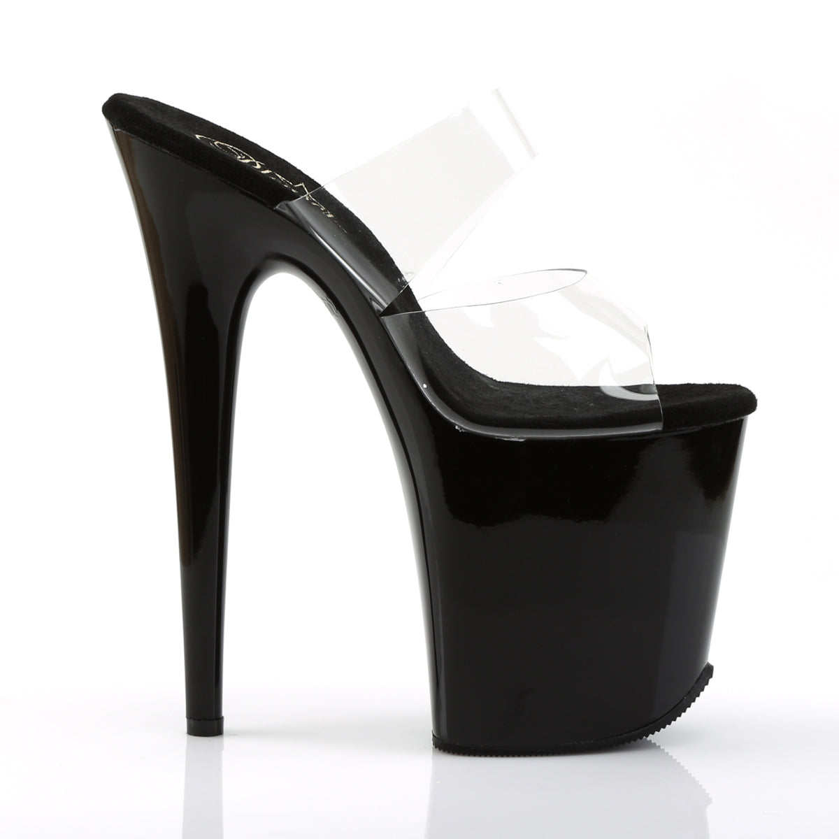 8" Heel Two Band Platform Slide (Pleaser FLAM802/C/B)