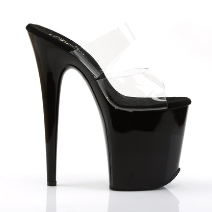 8" Heel Two Band Platform Slide (Pleaser FLAM802/C/B)