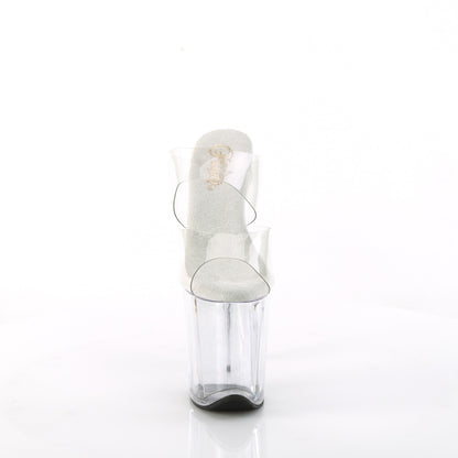 8" Heel Two Band Platform Slide (Pleaser FLAM802/C/B)