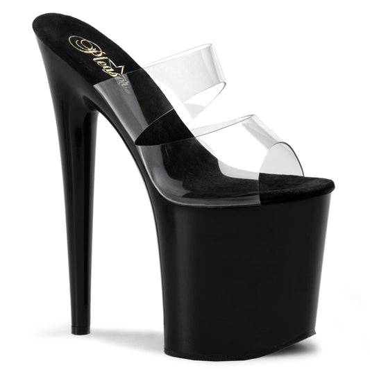8" Heel Two Band Platform Slide (Pleaser FLAM802/C/B)