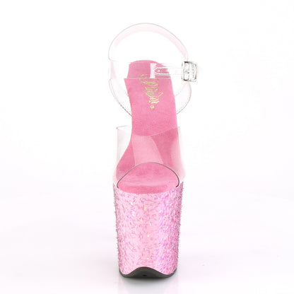 8" Heel, 4" PF Ankle Strap Sandal (Pleaser FLAM808CF/C/PN)