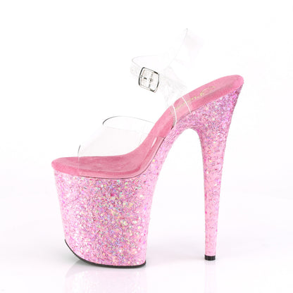 8" Heel, 4" PF Ankle Strap Sandal (Pleaser FLAM808CF/C/PN)