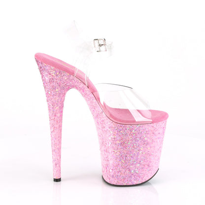 8" Heel, 4" PF Ankle Strap Sandal (Pleaser FLAM808CF/C/PN)