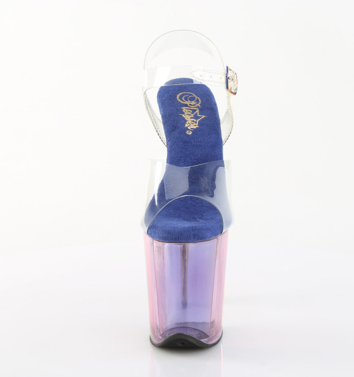 8" Heel, 4" Tinted PF Ankle Strap Sandal (Pleaser FLAM808HT/C/BLMCT)