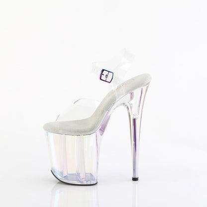 8" Heel, 4" Tinted PF Ankle Strap Sandal (Pleaser FLAM808HT/C/BLMCT)