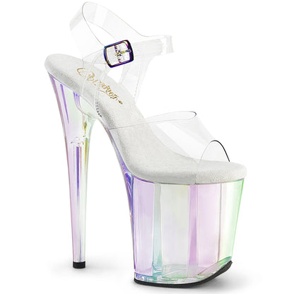 8" Heel, 4" Tinted PF Ankle Strap Sandal (Pleaser FLAM808HT/C/BLMCT)