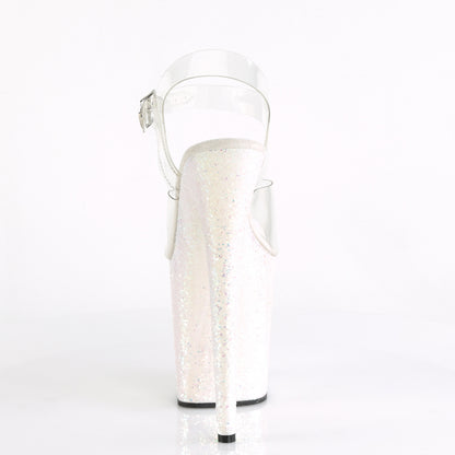 8" Heel, 4" PF Ankle Strap Sandal w/Holographic Glitter Cov (Pleaser FLAM808LG/C/BG)