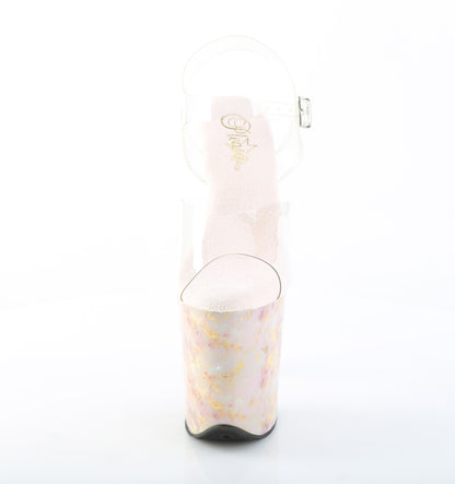8" Heel, 4" Tinted PF Ankle Strap Sandal (Pleaser FLAM808MB/C/BH-G)