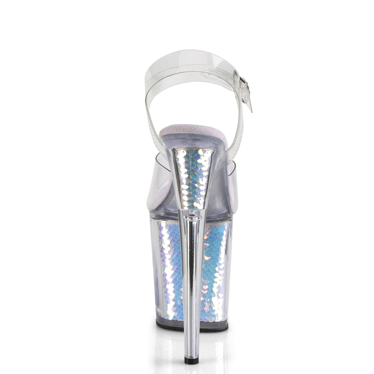 8" Heel, 4" PF Ankle Strap Sandal (Pleaser FLAM808MC/C/LVHG)