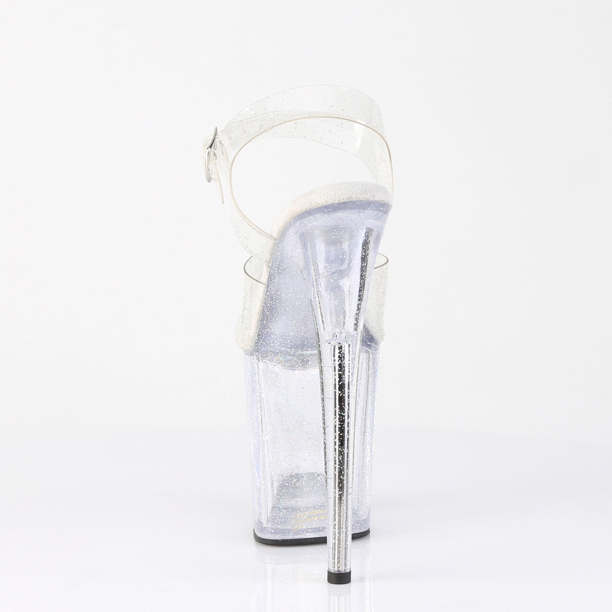 8" Heel, 4" PF Ankle Strap Sandal w/Glitter (Pleaser FLAM808MMG/C/M)