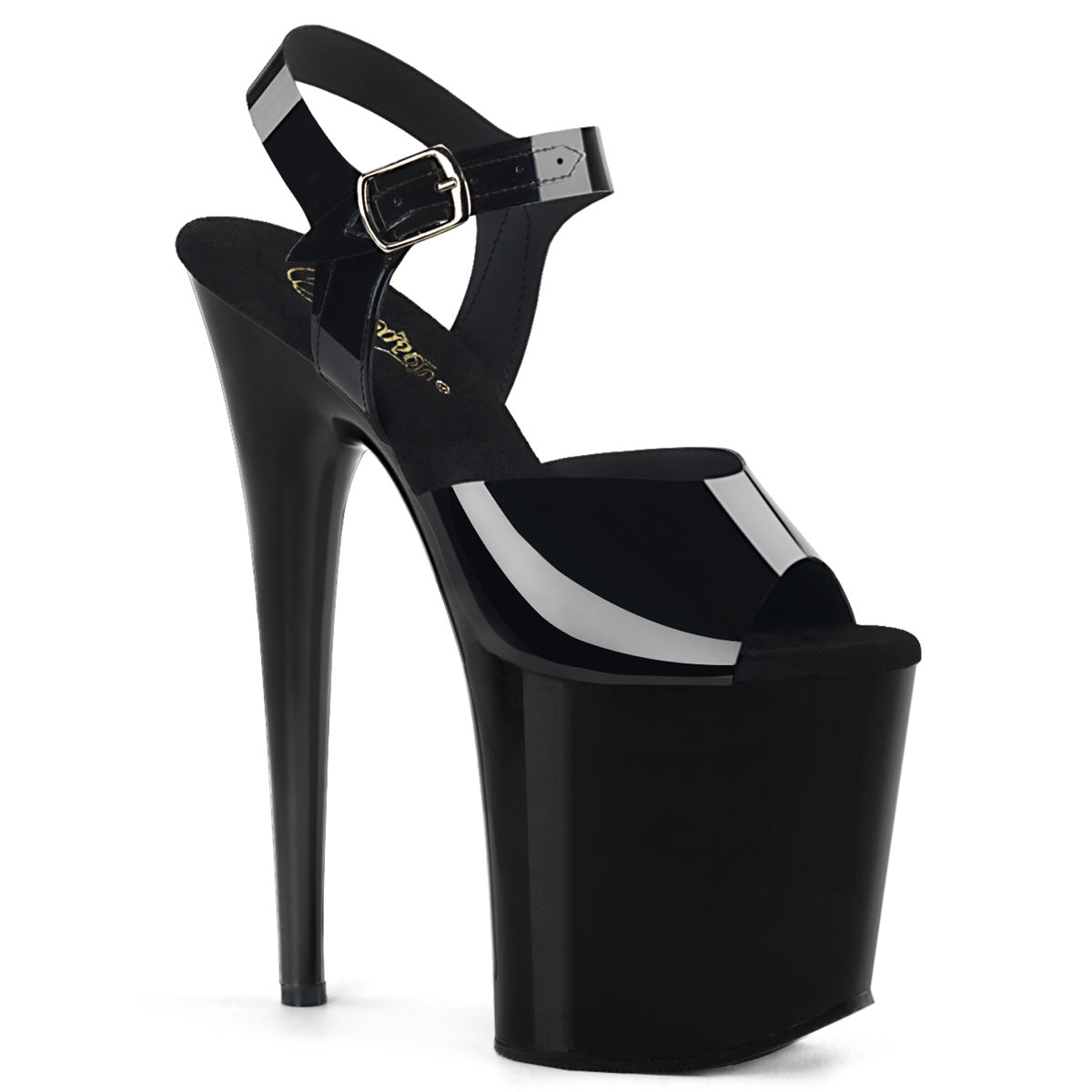 8" Heel, 4" PF Ankle Strap Sandal (Pleaser FLAM808N/BPTPU/M)