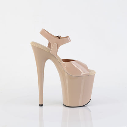 8" Heel, 4" PF Ankle Strap Sandal (Pleaser FLAM808N/BPTPU/M)