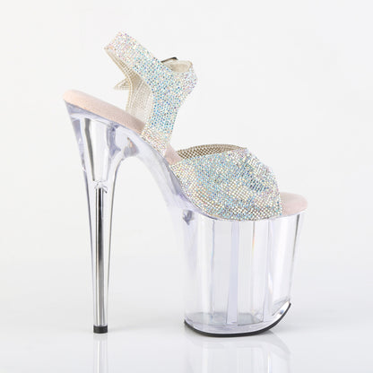 8" Heel, 4" PF RS Embellished Ankle Strap Sandal (Pleaser FLAM808N-RS/SRS/C)