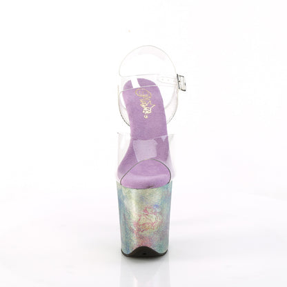8" Heel, 4" PF Ankle Strap Sandal (Pleaser FLAM808NEB/C/LVG)