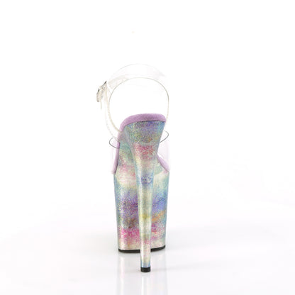 8" Heel, 4" PF Ankle Strap Sandal (Pleaser FLAM808NEB/C/LVG)