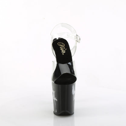 8" Heel, 4" PF LED Illuminated Ankle Strap Sandal (Pleaser FLAM808NLDG/C/B-MC)