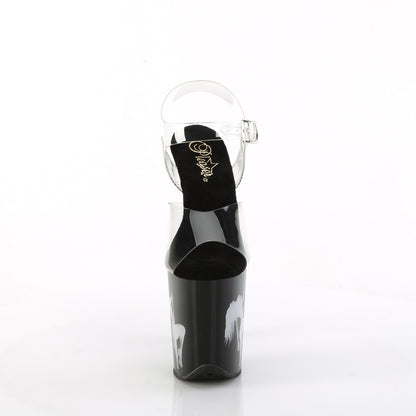 8" Heel, 4" PF LED Illuminated Ankle Strap Sandal (Pleaser FLAM808NLSG/C/B-MC)