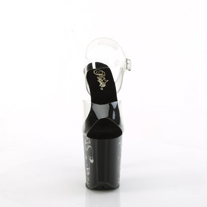 *8" Heel, 4" PF LED Illuminated Ankle Strap Sandal (Pleaser FLAM808NLSK/C/B-MC)