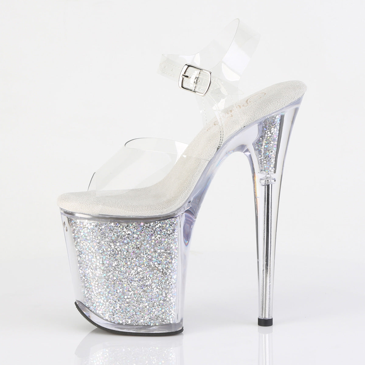 8" Heel, 4" PF Ankle Strap Sandal w/RS Inserts (Pleaser FLAM808RSI/C/C-SRS)