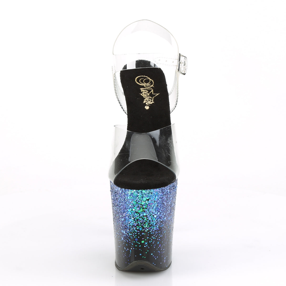 8" Heel, 4" PF Ankle Strap Sandal (Pleaser FLAM808SS/C-B-RG)