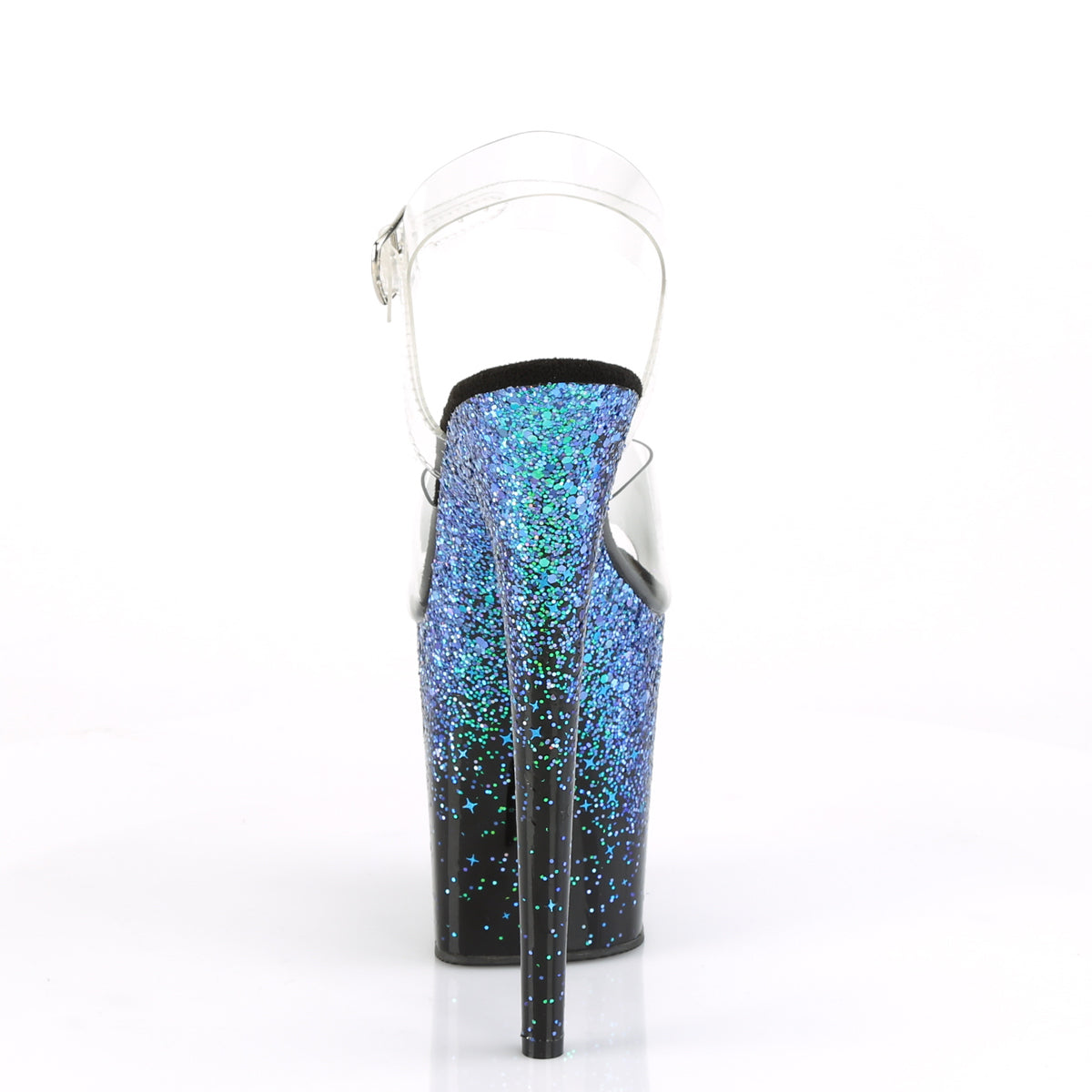 8" Heel, 4" PF Ankle Strap Sandal (Pleaser FLAM808SS/C-B-RG)
