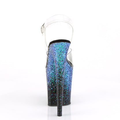 8" Heel, 4" PF Ankle Strap Sandal (Pleaser FLAM808SS/C-B-RG)