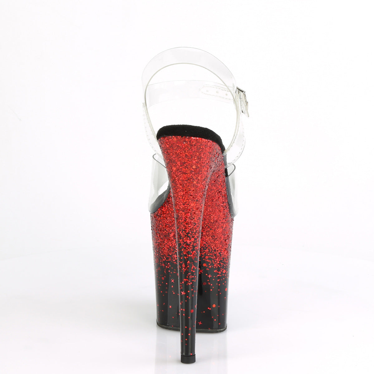 8" Heel, 4" PF Ankle Strap Sandal (Pleaser FLAM808SS/C-B-RG)